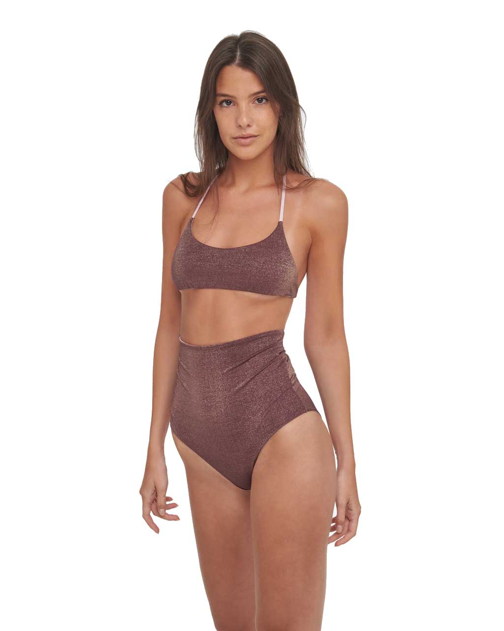 High waisted bikini - DAFNE - Grapes