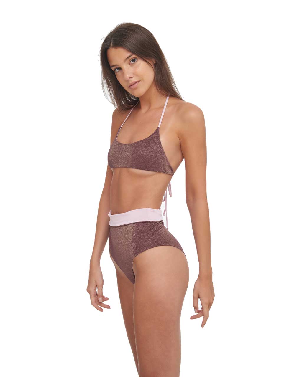 High waisted bikini - DAFNE - Grapes