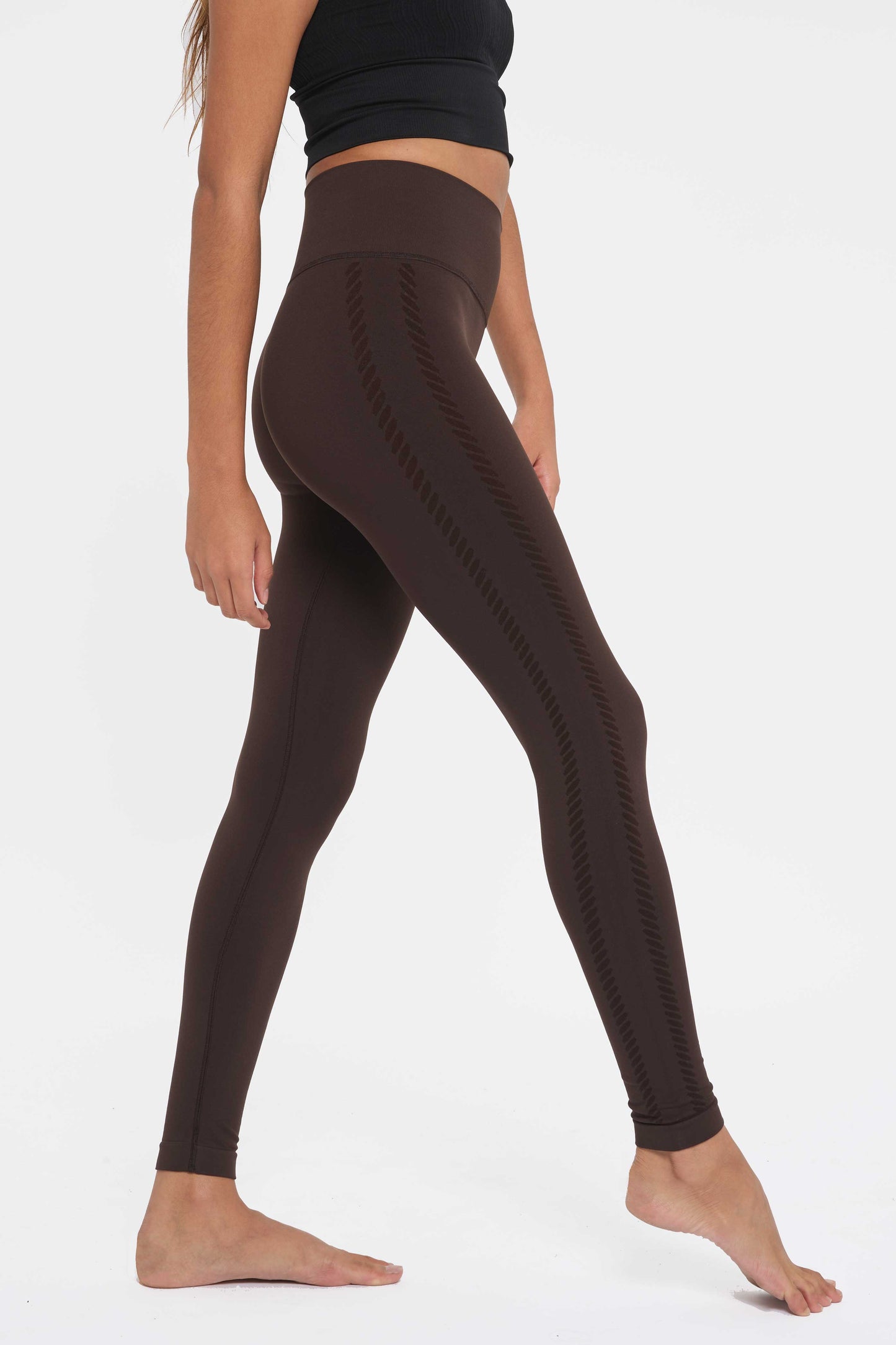 Leggings drenante - FEEL - coffè brown