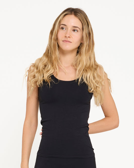 Draining tank top - FEEL - midnight black