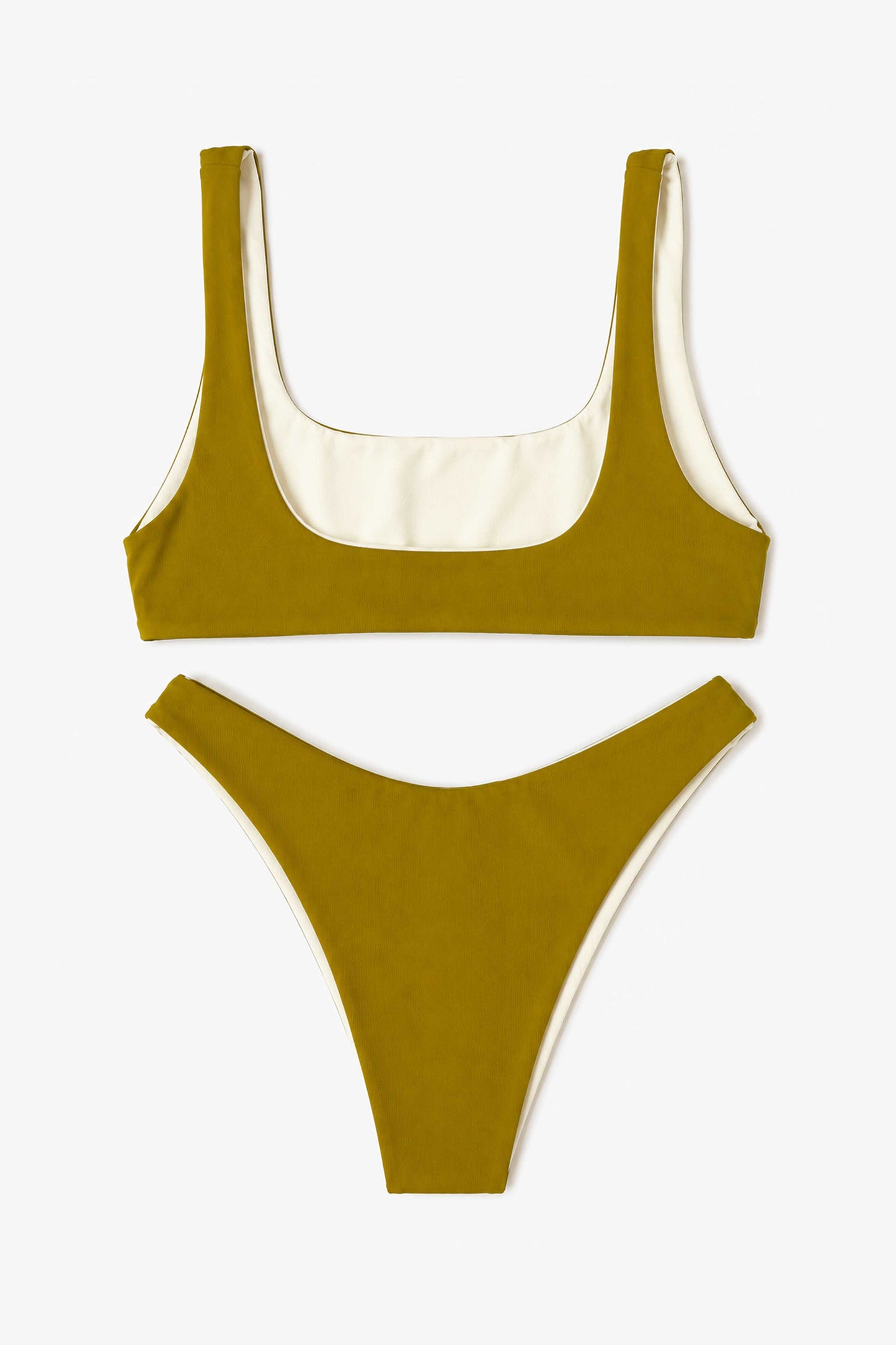 SALINA - bikini double face - Gold olive