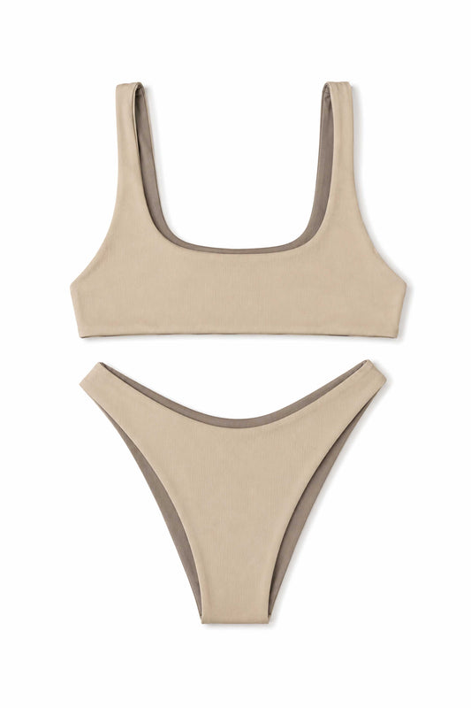 SALINA - bikini double face - Pearl grey