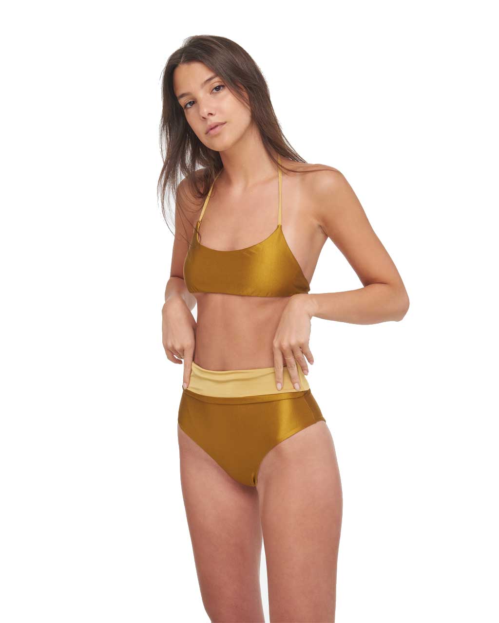 High waisted bikini - DAFNE - Honey